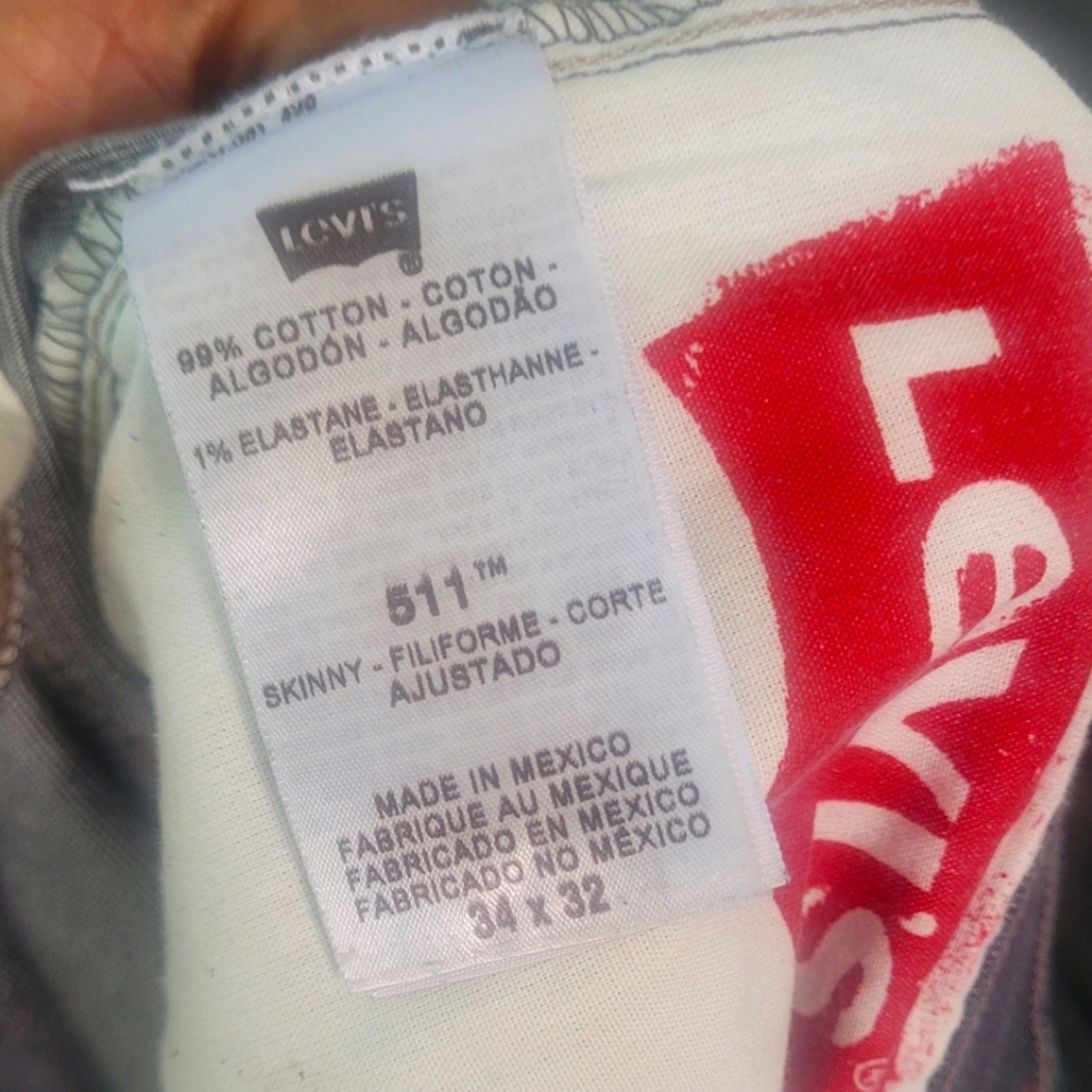Grey Levi's 511 Skinny Jeans Men's